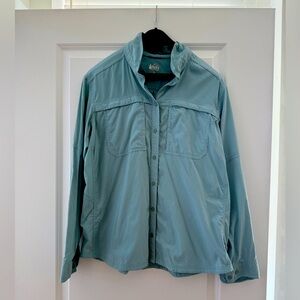 REI Women’s Blue Button-Up Shirt